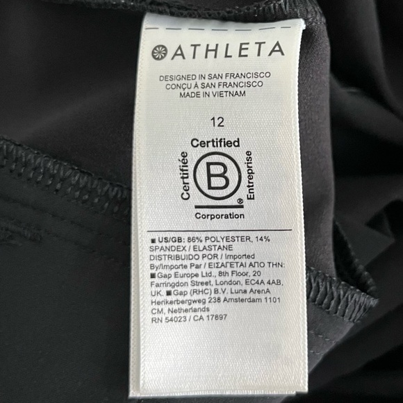 Athleta Women’s ENDLESS HIGH RISE PANT Black stretch fabric tapered fit 12 L - Picture 11 of 13
